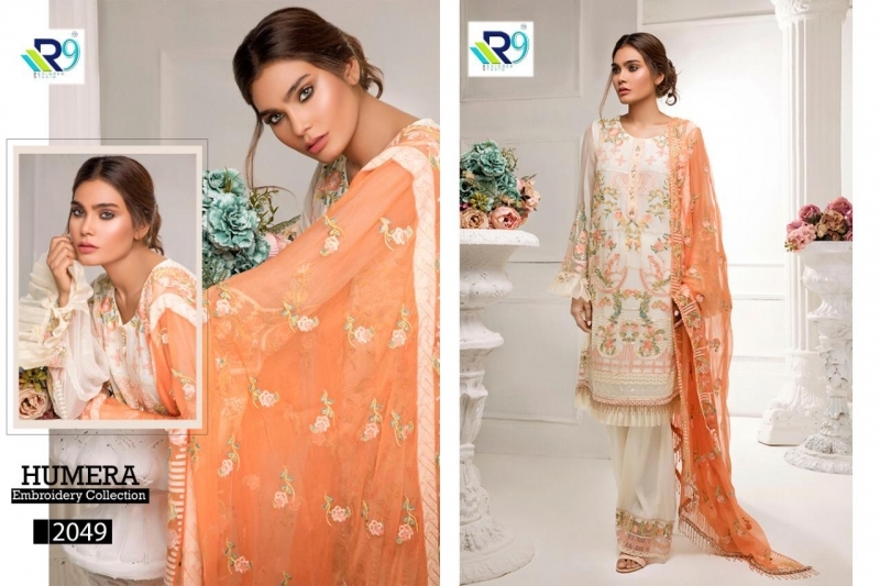 R9 DESIGNER HUMERA GEORGETTE FABRIC WITH HEAVY EMBROIDERY WORK SALWAR SUIT  (7)