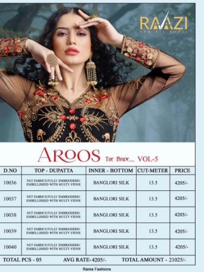 RAMA RAAZI PRESENT AROOS VOL 5 EXCLUSIVE NET BRIDAL SALWAR KAMEEZ WHOLESALE DEALER BEST RATE BY GOSIYA EXPORTS SURAT (13)