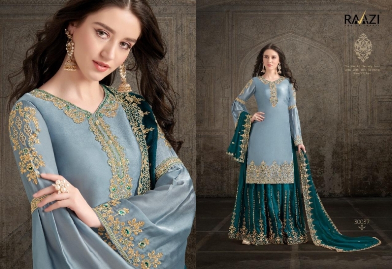 RAMA RAAZI PRESENT DILBARO SATIN PALAZZO STYLE SALWAR KAMEEZ WITH EMBROIDERY WHOLESALE DELAER BEST RATE BY GOSIYA EXPORTS SURAT (14)