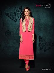 RANI TRENDZ ENGAGE CATALOG GEORGETTE EMBROIDERED JACKET STYLE KURTIS COLLECTION WHOLESALE BEST (6)