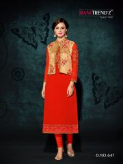 RANI TRENDZ ENGAGE CATALOG GEORGETTE EMBROIDERED JACKET STYLE KURTIS COLLECTION WHOLESALE BEST (7)