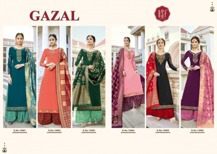 RSF GAZAL 13901-13906 SERIES GEORGETTE DESIGNER SUITS PARTY WEAR COLLECTION WHOLESALE DEALER BEST RATE BY GOSIYA EXPORTS SURAT (1)