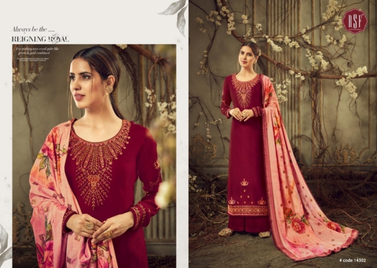 RSF SUZEN PURE SATIN WITH SEQUENCE AND DIAMOND WORK TRADITIONAL WEAR WHOLESALE DEALER BEST RATE BY GOSIYA EXPORTS SURAT (2)