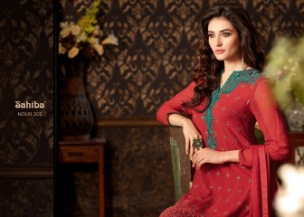 SAHIBA NOUR GEORGETTE WITH EMBROIDERY SALWAR KAMEEZ CATALOG WHOLESALE RATE (12)