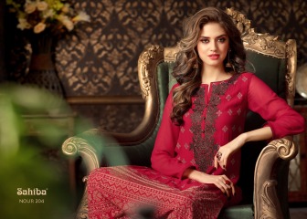 SAHIBA NOUR GEORGETTE WITH EMBROIDERY SALWAR KAMEEZ CATALOG WHOLESALE RATE (6)