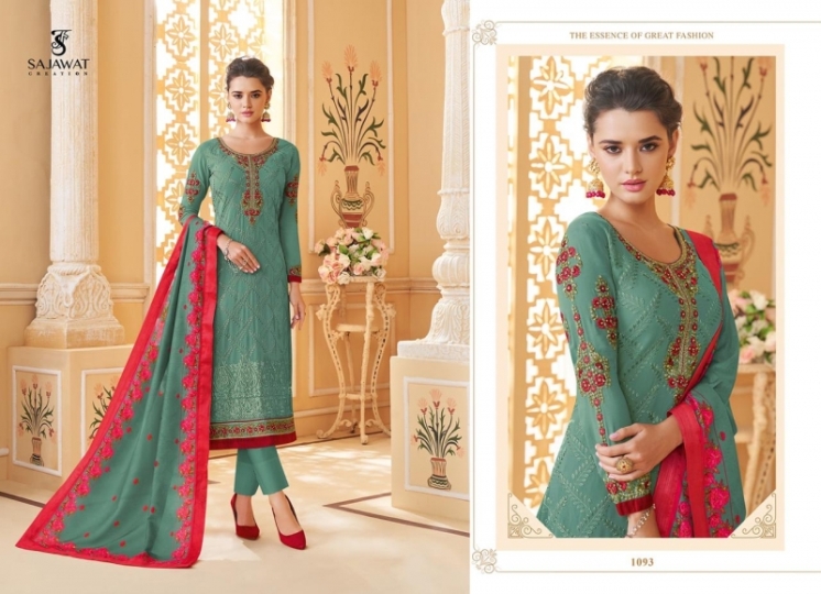 SAJAWAT CREATON LAKHNAVI VOL 3 HEAVY WORK READY MADE SUIT WHOLESALE DEALER BEST RATE BY GOSIYA EXPORTS SURAT (8)