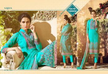 SAJJAN SAANVI GEORGETTE LAKHNAVI WORK STRAIGHT SUITS WHOLESALE BY GOSIYA EXPORTS SURAT (3)