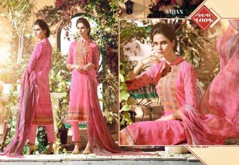 SAJJAN SAANVI GEORGETTE LAKHNAVI WORK STRAIGHT SUITS WHOLESALE BY GOSIYA EXPORTS SURAT (4)