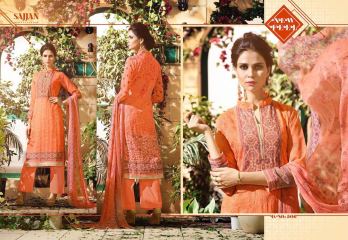 SAJJAN SAANVI GEORGETTE LAKHNAVI WORK STRAIGHT SUITS WHOLESALE BY GOSIYA EXPORTS SURAT (6)