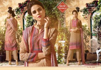 SAJJAN SAANVI GEORGETTE LAKHNAVI WORK STRAIGHT SUITS WHOLESALE BY GOSIYA EXPORTS SURAT (8)