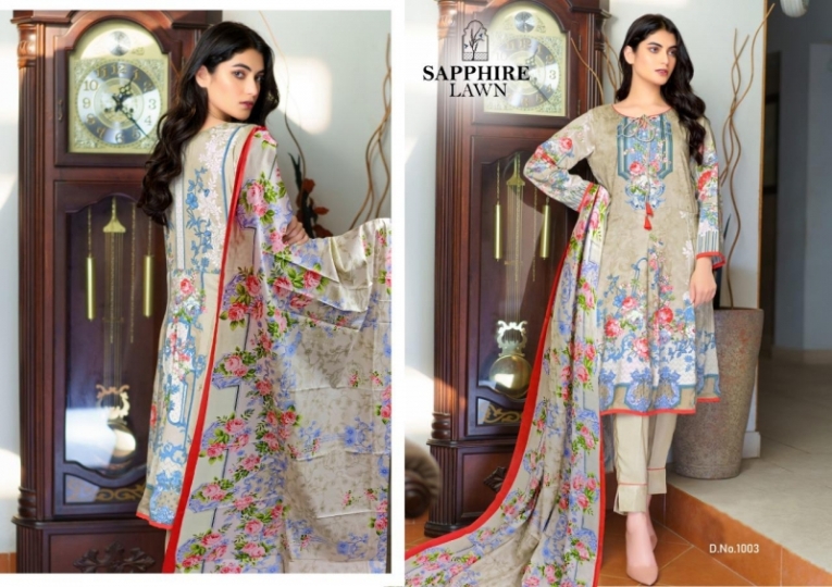 SAPPHIERE LAWN LAUNCHED PURE LAWN COTTON  (11)