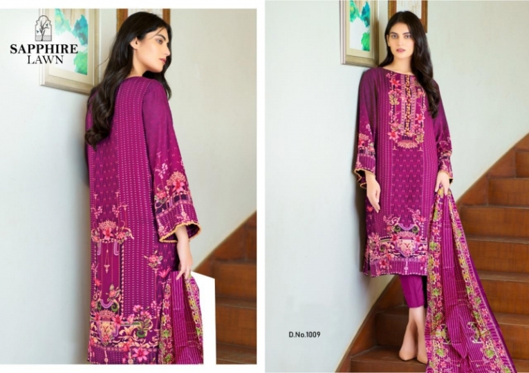 SAPPHIERE LAWN LAUNCHED PURE LAWN COTTON  (2)