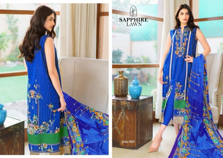 SAPPHIERE LAWN LAUNCHED PURE LAWN COTTON  (3)