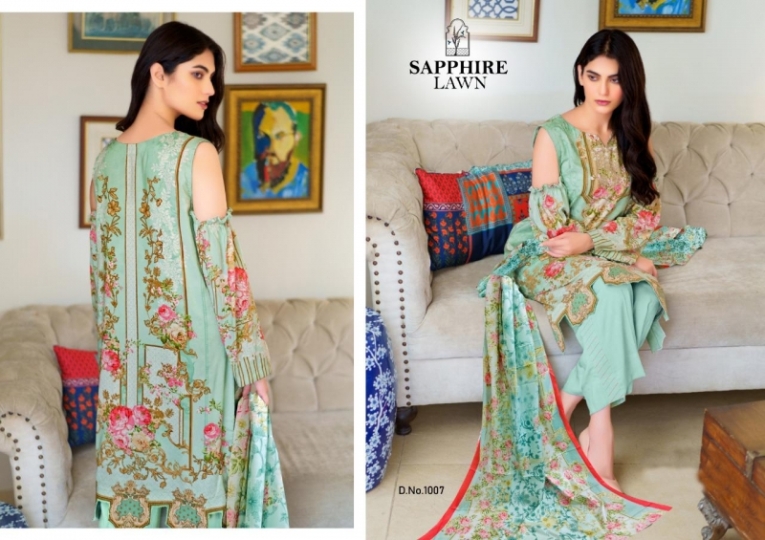 SAPPHIERE LAWN LAUNCHED PURE LAWN COTTON  (7)