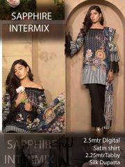 SAPPHIRE INTERMIX SATIN SHIRT AND SILK DUPATTA PAKISTANI STYLE COLLECTION (3)