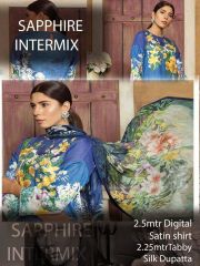 SAPPHIRE INTERMIX SATIN SHIRT AND SILK DUPATTA PAKISTANI STYLE COLLECTION (4)