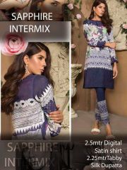 SAPPHIRE INTERMIX SATIN SHIRT AND SILK DUPATTA PAKISTANI STYLE COLLECTION (6)