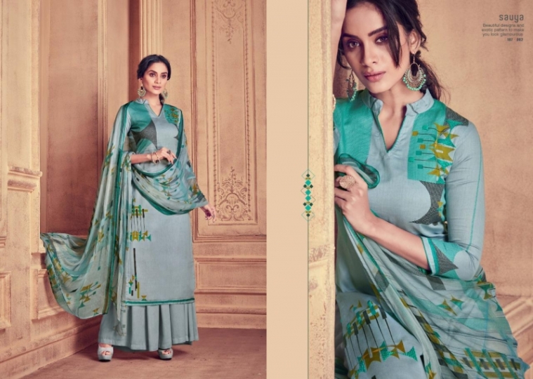 SARGAM PRINTS PRESENTS SAVYA PRINTED AND EMBROIDERED PARTYWEAR DRESS MATERIAL WHOLESALE DEALER BEST RATE BY GOSIYA EXPORTS SURAT (2)