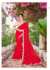 SAROJ SAREES BY LEELA CATALOG GEORGETTE DESIGNER PARTY WEAR SAREES COLLECTION WHOLESALER BEST RATE BY GOSIYA EXPORTS SURAT