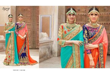 SAROJ SAREES SHOW CASE VOL 8 FANCY PARTY WEAR SAREE CATALOG AT WHOLESALE BEST RATE BY GOSIYA EXPORTS SURAT (11)