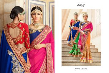 SAROJ SAREES SHOW CASE VOL 8 FANCY PARTY WEAR SAREE CATALOG AT WHOLESALE BEST RATE BY GOSIYA EXPORTS SURAT (2)