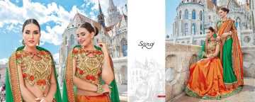 SAROJ TWIN SISTER 4 DYED DOUBLE BLOUSE DESIGNER WORK SAREES CATALOG WHOLESALE BETS RATE SURAT BY GOSIYA EXPORTS SURAT (1 (4)
