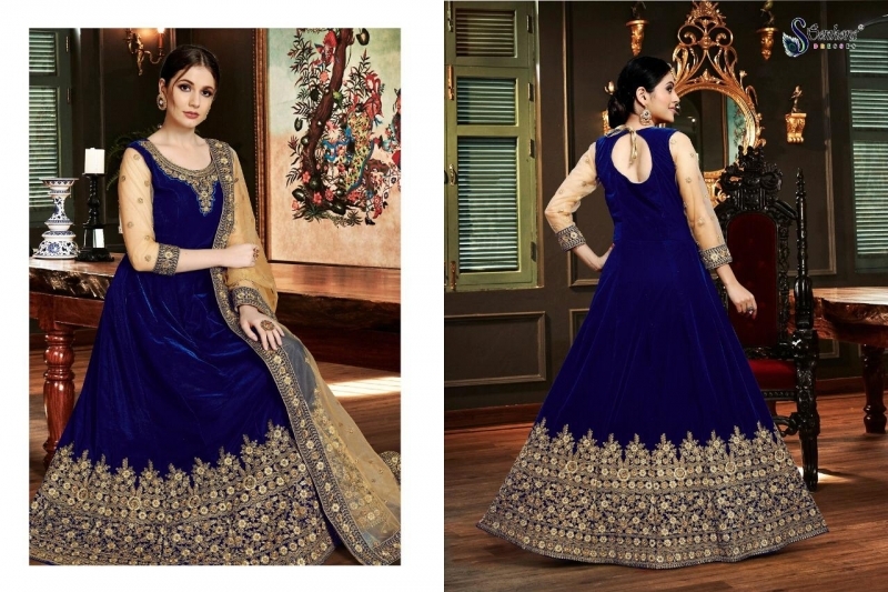 SENHORA PRESENT RAABTA VELVET EMBROIDERY ANARKALI PARTY WEAR SUIT COLLECTION WHOLESALE DEALER BEST RATE BY GOSIYA EXPORTS SURAT (2)