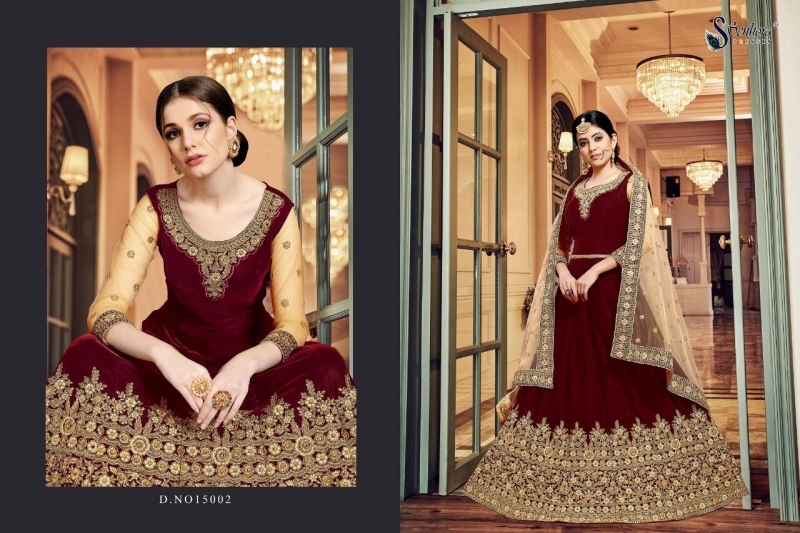 SENHORA PRESENT RAABTA VELVET EMBROIDERY ANARKALI PARTY WEAR SUIT COLLECTION WHOLESALE DEALER BEST RATE BY GOSIYA EXPORTS SURAT (5)