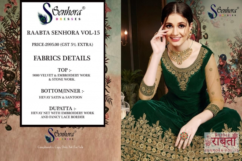 SENHORA PRESENT RAABTA VELVET EMBROIDERY ANARKALI PARTY WEAR SUIT COLLECTION WHOLESALE DEALER BEST RATE BY GOSIYA EXPORTS SURAT (9)