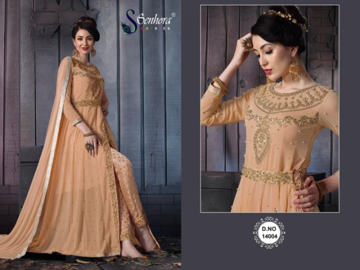 SENHORA VOL-14 ZAREEN VOL-2 14001-14004 SERIES GEORGETTE SUITS WHOLESALE COLLECTION WHOLESALE DEALER BEST  RATE BY GOSIYA EXPORTS (1)