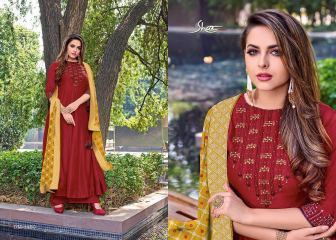 SHAI AZVA CATALOG PURE SILK ANARKALI PARTY WEAR EMBROIDERD & HANDWORK E (9)