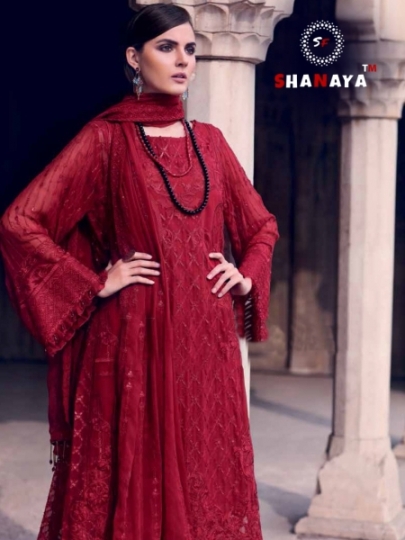 SHANAYA FASHION ROSE ESPOIR GEORGETTE FABRIC WITH EMBROIDERY WORK PAKISTANI COLLETION SUIT DEALER BEST RATE BY GOSIYA EX (50)