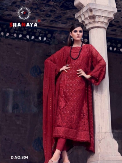 SHANAYA FASHION ROSE ESPOIR GEORGETTE FABRIC WITH EMBROIDERY WORK PAKISTANI COLLETION SUIT DEALER BEST RATE BY GOSIYA EX (54)