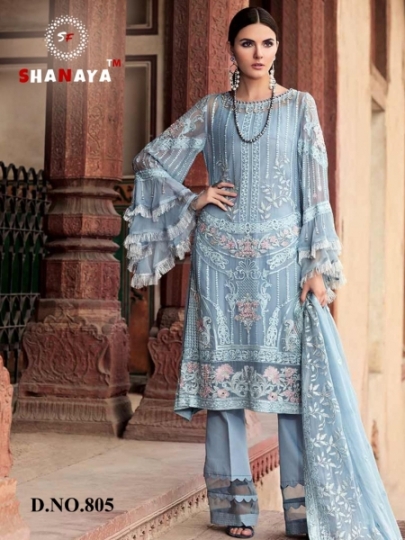 SHANAYA FASHION ROSE ESPOIR GEORGETTE FABRIC WITH EMBROIDERY WORK PAKISTANI COLLETION SUIT DEALER BEST RATE BY GOSIYA EX (55)