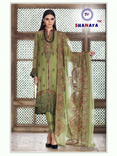 SHANAYA FASHION ROSE ESPOIR GEORGETTE FABRIC WITH EMBROIDERY WORK PAKISTANI COLLETION SUIT DEALER BEST RATE BY GOSIYA EX (56)