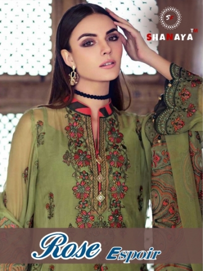 SHANAYA FASHION ROSE ESPOIR GEORGETTE FABRIC WITH EMBROIDERY WORK PAKISTANI COLLETION SUIT DEALER BEST RATE BY GOSIYA EX (57)