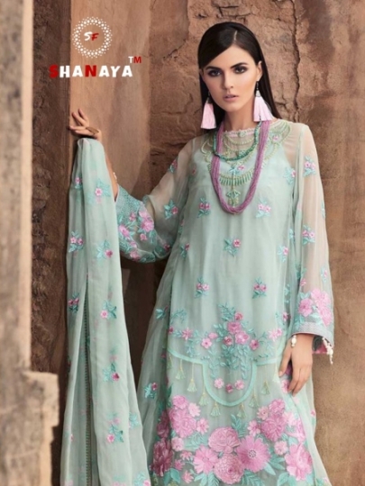 SHANAYA FASHION ROSE ESPOIR GEORGETTE FABRIC WITH EMBROIDERY WORK PAKISTANI COLLETION SUIT DEALER BEST RATE BY GOSIYA EXPO (1)