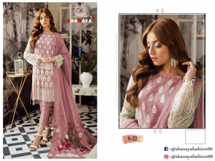 SHANAYA PRESENT S 22 GEORGETTE PAKISTANI STYLISH DRESS MATERIALS WHOLESALE DEALER BEST RATE BY GOSIYA EXPORTS SURAT (1)