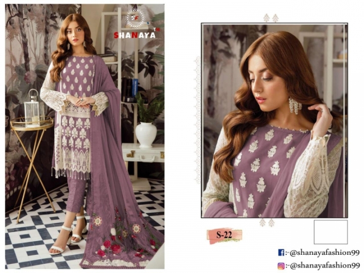 SHANAYA PRESENT S 22 GEORGETTE PAKISTANI STYLISH DRESS MATERIALS WHOLESALE DEALER BEST RATE BY GOSIYA EXPORTS SURAT (2)