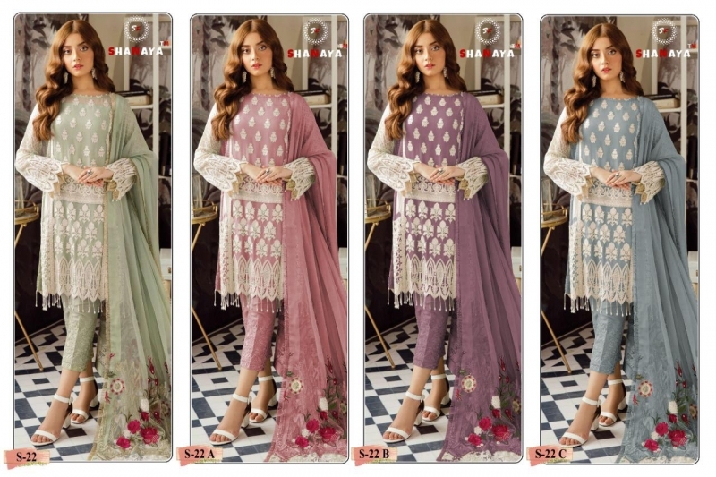 SHANAYA PRESENT S 22 GEORGETTE PAKISTANI STYLISH DRESS MATERIALS WHOLESALE DEALER BEST RATE BY GOSIYA EXPORTS SURAT (5)