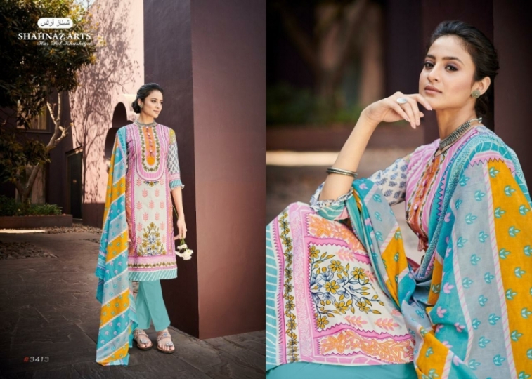 SHEHNAZ ARTS FALAKNUMA PURE LAWN COTTON WHOLESALE DRESS MATERIAL COLLECTION SUPPLIER DEALER BEST RATE BY GOSIYA EXP (6)