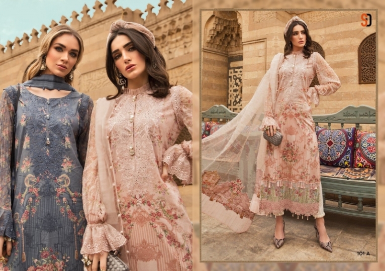 SHRADDHA DESIGNER MARIYA B. LAWN COTTON PARTYWEAR DRESS MATERIAL WITH DIGITAL  (2)