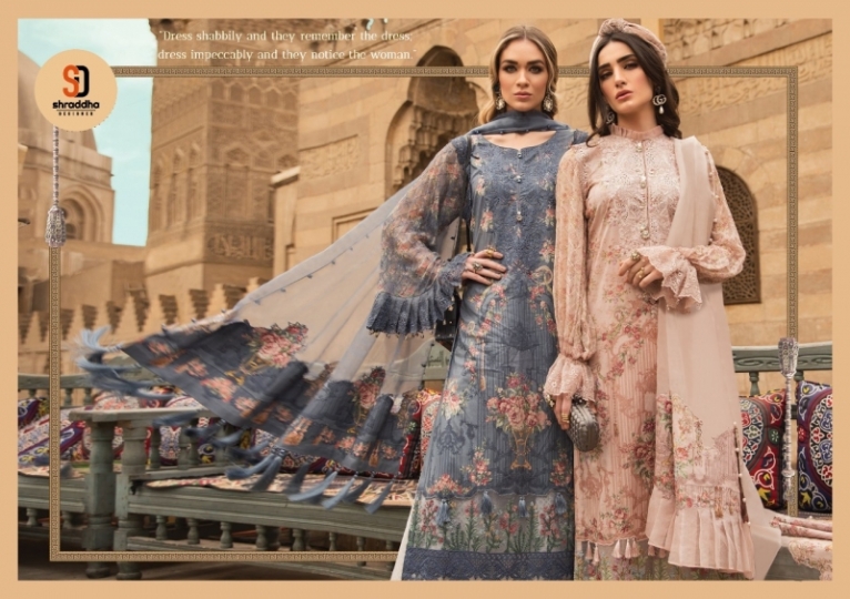 SHRADDHA DESIGNER MARIYA B. LAWN COTTON PARTYWEAR DRESS MATERIAL WITH DIGITAL  (3)