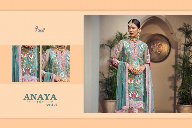 SHREE FAB ANAYA VOL 9 GEORGETTE NET HEAVY EMBROIDERY SALWAR SUIT PAKISTANI CONCEPT WHOLESALE DEALER BEST RATE BY GOSIYA EXPORTS (4)