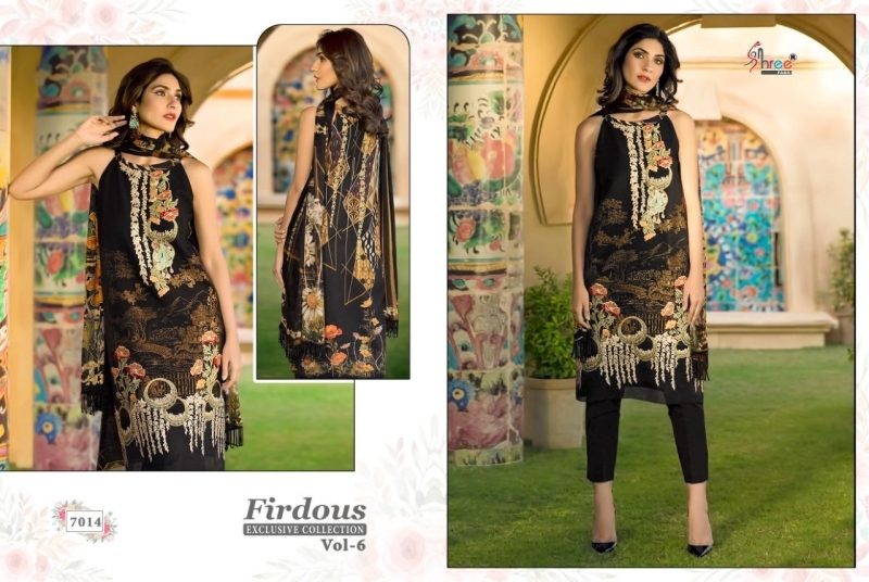 SHREE FAB FIRDOUS EXCLUSIVE COLLECTION VOL 6 JAM SILK FABRIC WITH EMBROIDERY WORK