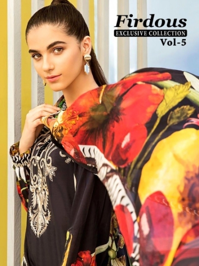 SHREE FAB PRESENTS FIRDOUS EXCLUSIVE COLLECTION VOL 5 COTTON FABRIC WITH COTTON DUPATTA WHOLESALE DELAER BE (1)
