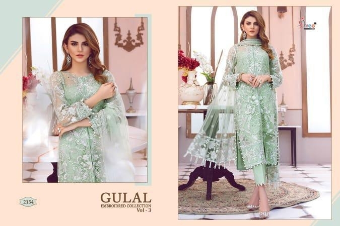 SHREE FAB PRESENTS GULAL EMBROIDERD COLLECTION VOL 3 NET FABRIC DRESS MATERIAL WHOLESALE DEALER BEST RATE BY GOSIY (51)