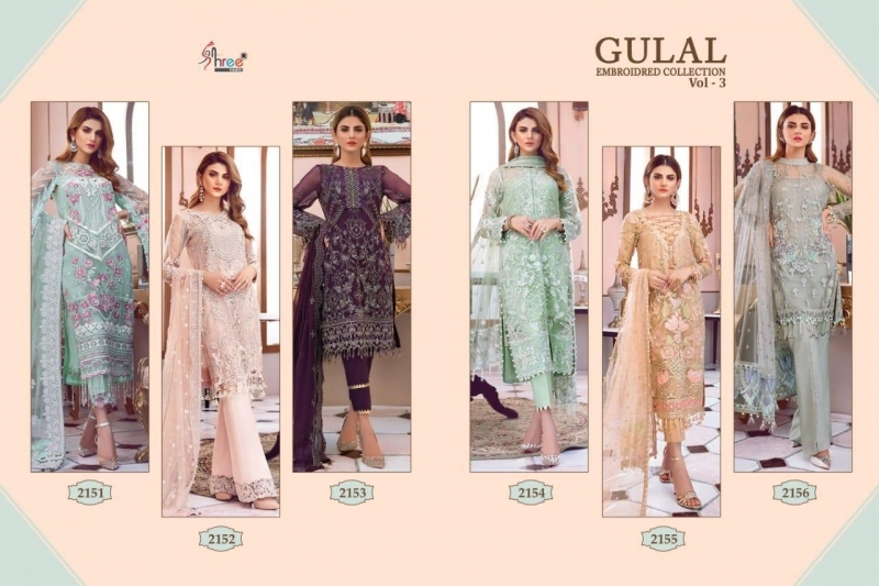 SHREE FAB PRESENTS GULAL EMBROIDERD COLLECTION VOL 3 NET FABRIC DRESS MATERIAL WHOLESALE DEALER BEST RATE BY GOSIYA  (1)