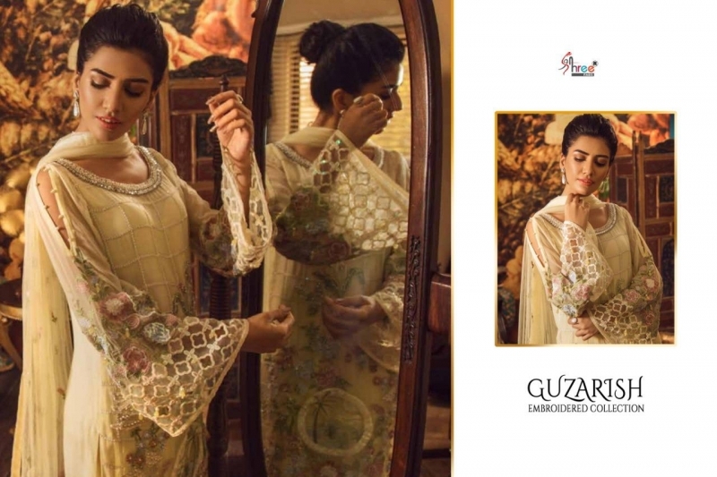 SHREE FAB PRESENTS GUZARISH EMBROIDERED COLLECTION GEORGETTE FABRIC WITH HEAVY EMBROIDERY W