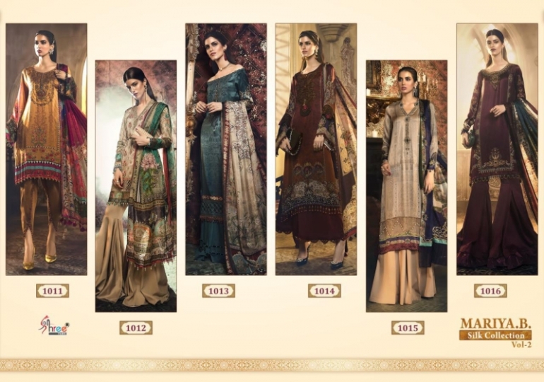 SHREE FAB PRESENTS MARIA B SILK COLLECTION VOL 2 SATIN FABRIC WITH DIGITAL STYLE DRESS MATERIA  WH (519)